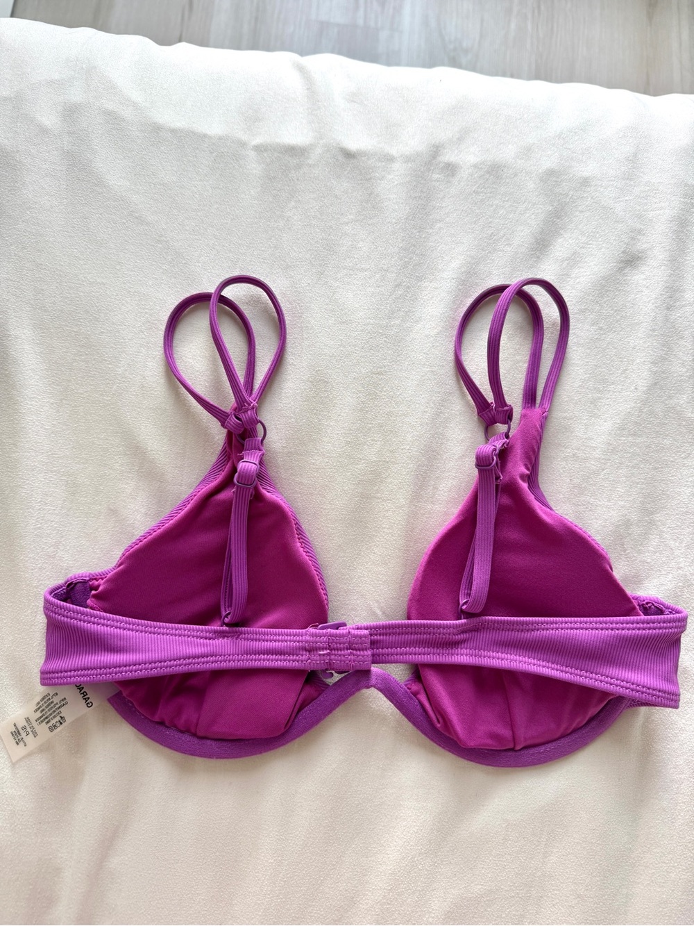 Purple Ribbed Bikini Top - Picture 2 of 3